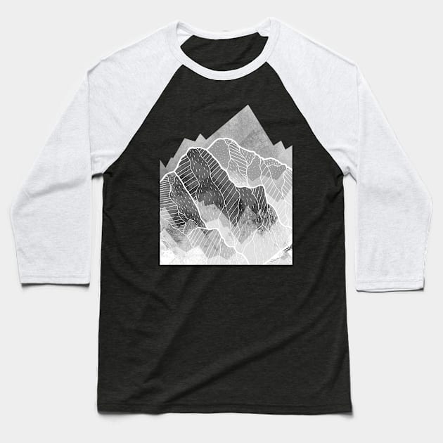 Grey peaks Baseball T-Shirt by Swadeillustrations